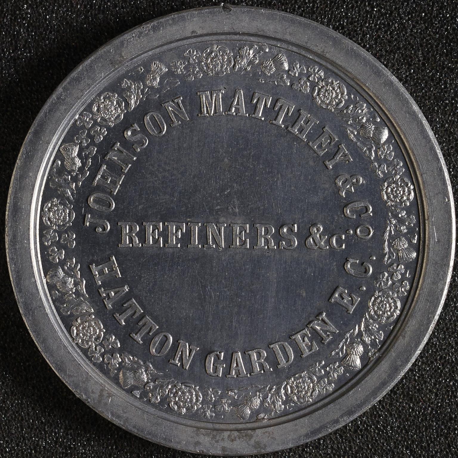 Aluminium medal produced by Johnson Matthey and Co. [London] | Science ...