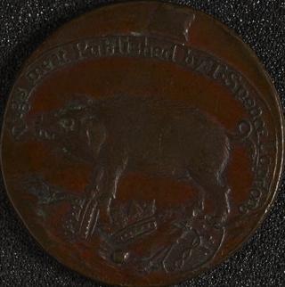 Middlesex token, Pig's meat, 1789-1800.