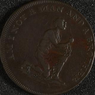 Middlesex token, payable in Ireland, anti-slavery, 1789-1800.