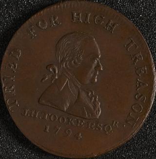 Token, copper, 28mm diameter. Middlesex token