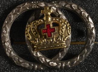 Hungarian(?) Red Cross badge, silver rings overlai