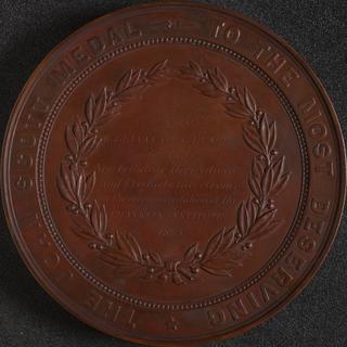 'The John Scott medal - to the most deserving' awarded to 'C F Cross