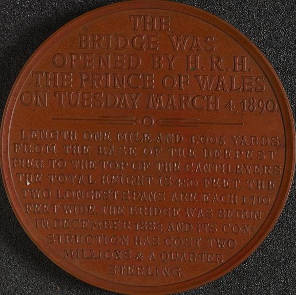 Medal celebrating the opening of the Forth Bridge, Scotland