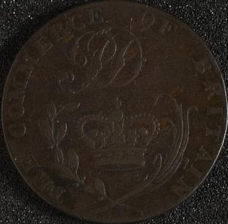 Suffolk halfpenny token for Deck, Bookseller