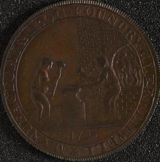 Middlesex and London halfpenny token for Skidmore's Furniture Repository