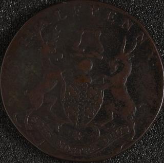 London halfpenny token for the Curriers Company