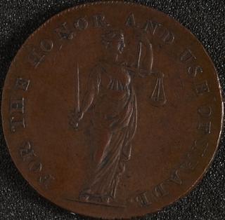 Dublin halfpenny token for grocer, 1794