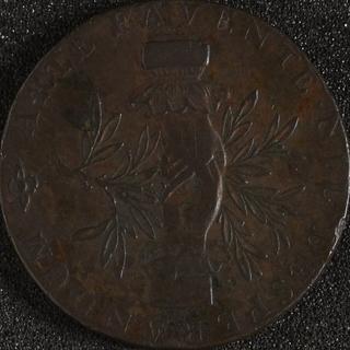 Leek halfpenny token for silk, 1793