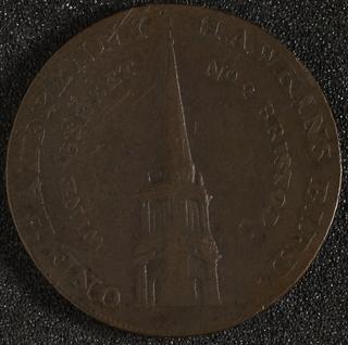 Bristol halfpenny token for tead dealer and grocer, 1793