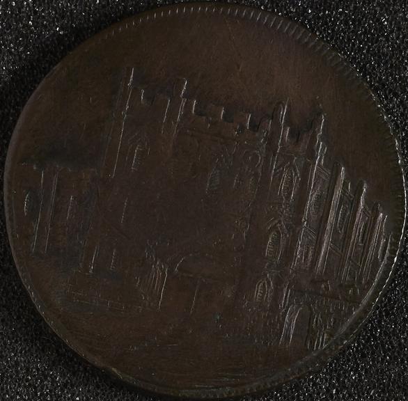 Suffolk halfpenny token, for bookseller and circulating library