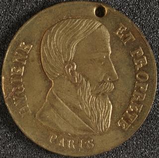 Medal, gilt, possibly commemorates the death of Raspail