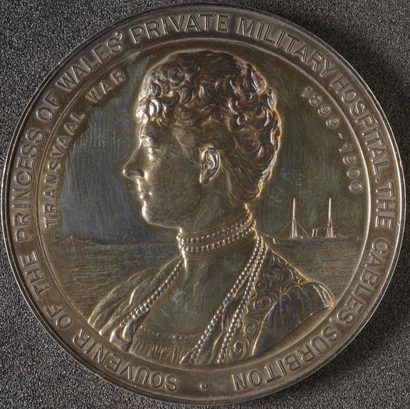 Medal, silvered, souvenir of Princess of Wales' military