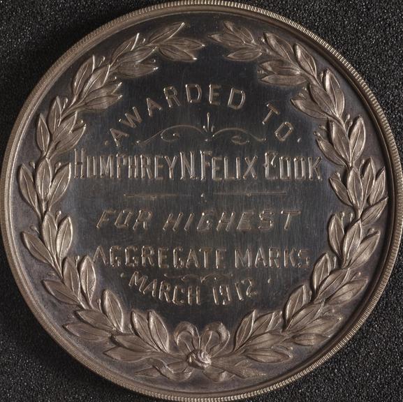 Medal, silvered, South of England College of Pharmacy