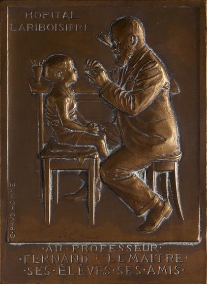 Medal, rectangular, Fernand Lemaitre