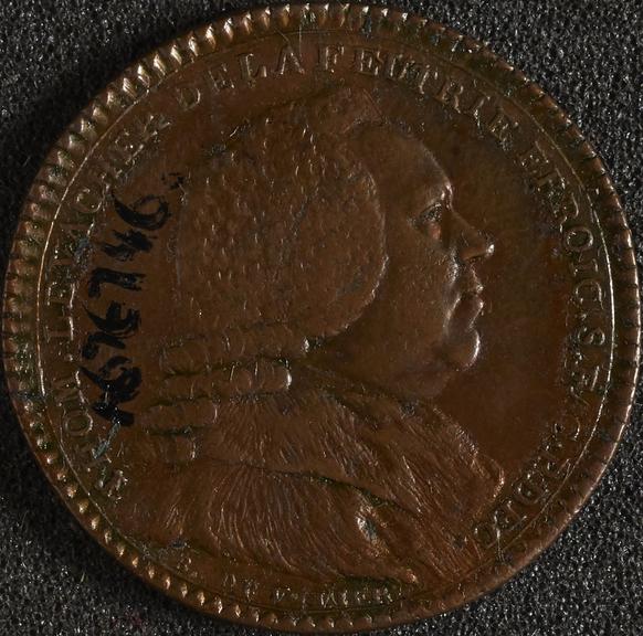 Copper medal commemorating Thomas Le Vacher de la Feutrie as