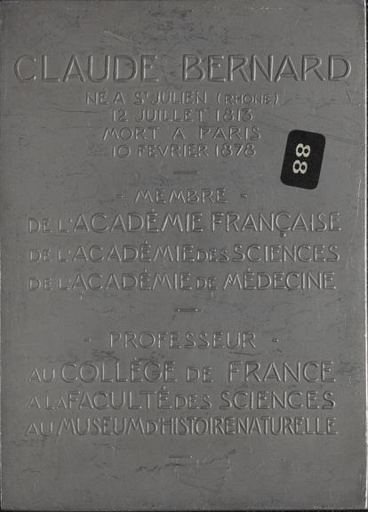 Medal commemorating Claude Bernard