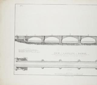 Lithograph showing New London Bridge