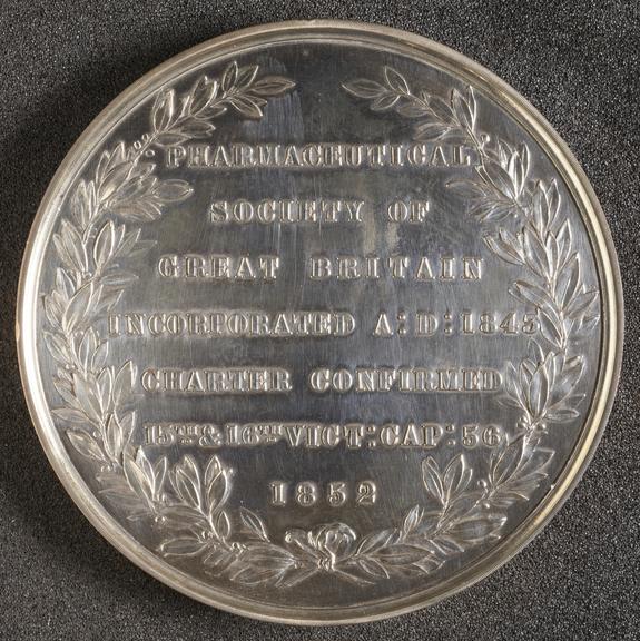 Medal, silvered, Pharmaceutical Society of Great Britain