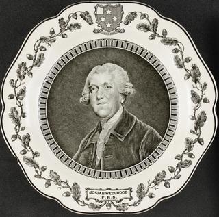 Commemorative plate featuring Josiah Wedgewood