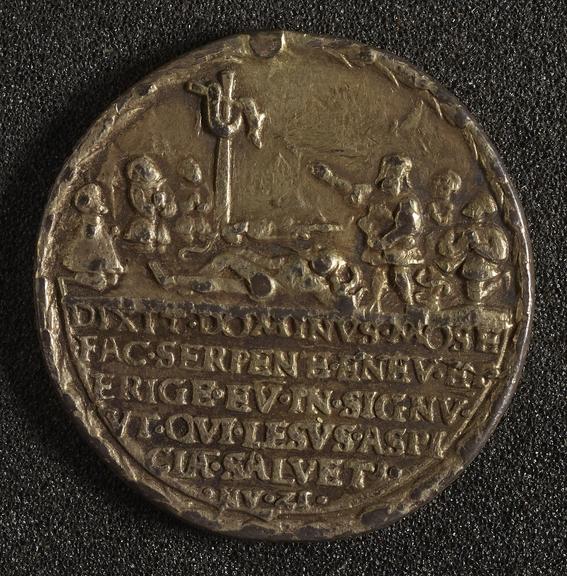 Copy gilt metal religious amuletic medallion
