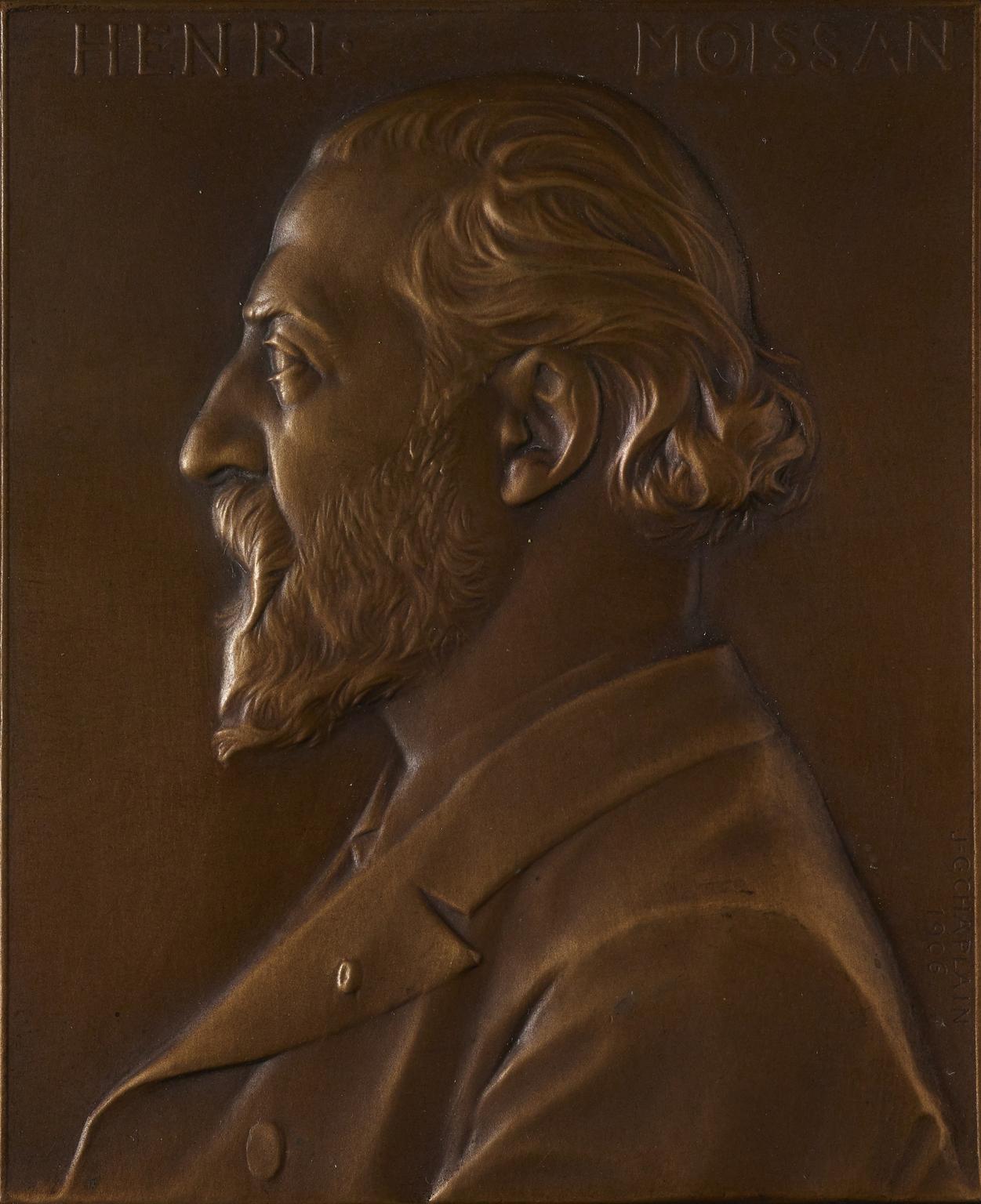 Bronze medal to commemorate Henri Moissan on the 20th anniversary of ...