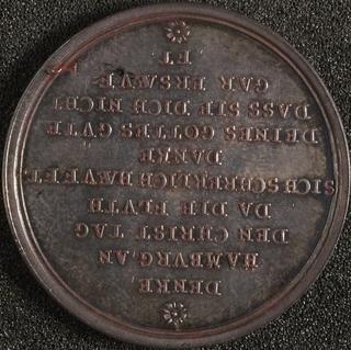 Silver medal struck to commemorate Hamburg's deliverance from a flood
