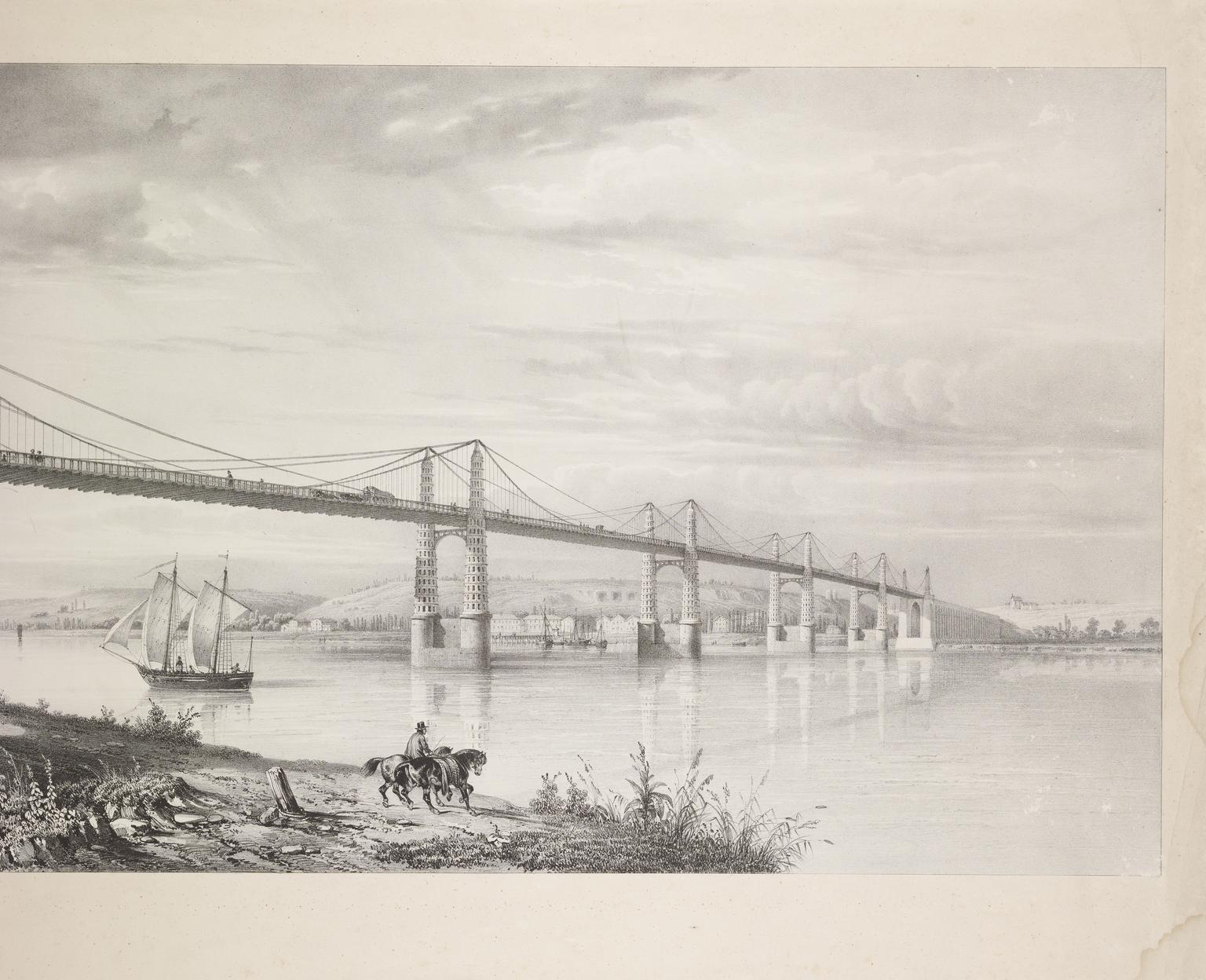 [Multispan suspension bridge, Bordeaux] | Science Museum Group Collection