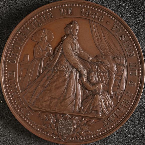Bronze medal commemorating the visit of the Empress Eugenie to