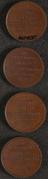 Four circular copper medals