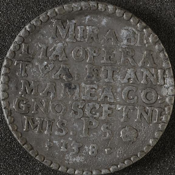 Lead medal to commemorate the 41st birthday of Thomas Schweicker