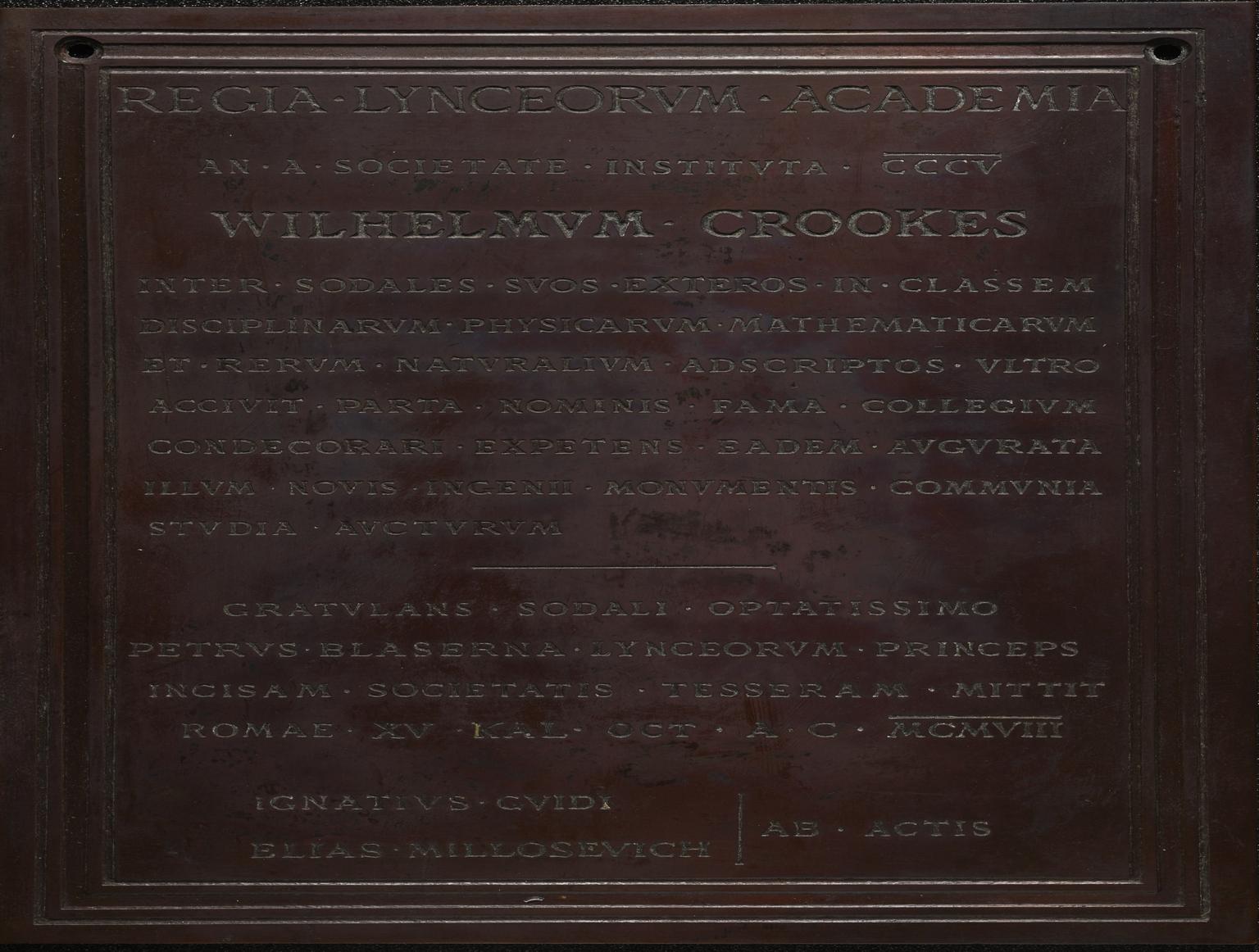 Bronze presentation plaque