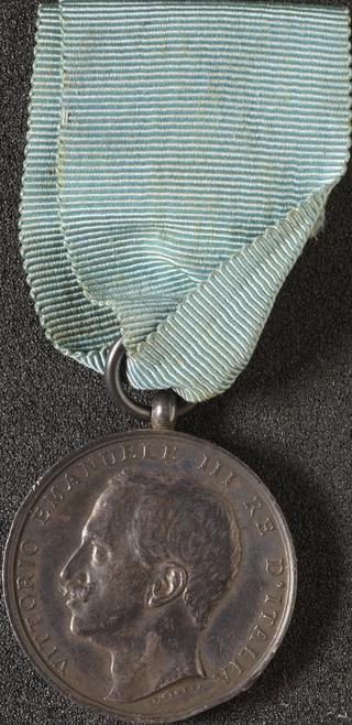 Medal awarded for services during Messina earthquake
