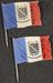 Two lapel badges