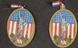 Two lapel badges