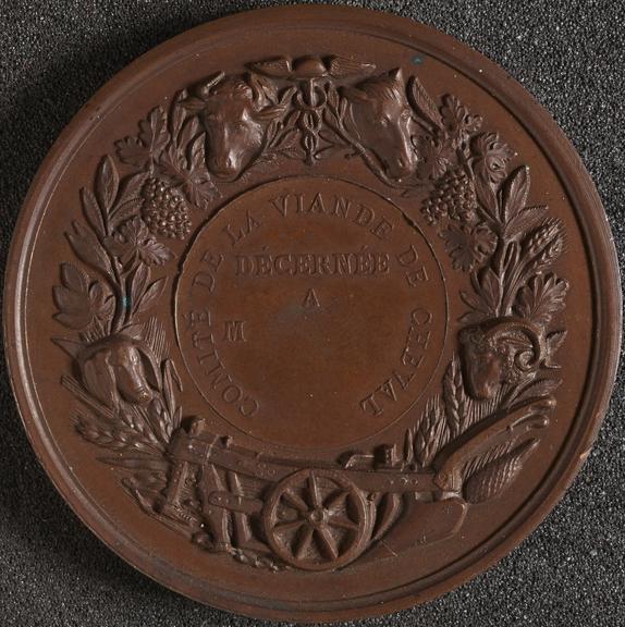 Copper prize medal of the Comite de la Viande de Cheval
