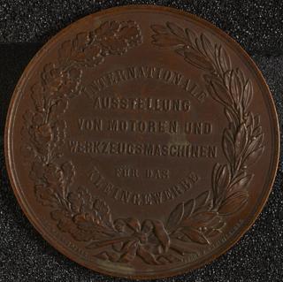 Medal, Internationale Ausstellung Von Motoren Und Werkzeugsmaschinen Fur Das Kleingewerbe