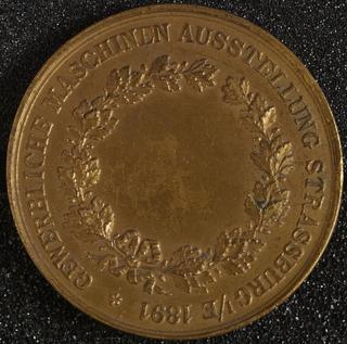 Medal, Gewerbliche Maschinen Ausstellung Strassbourg I/E 1891
