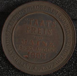 Medal, Staats Preis Mainz 12 -20 August 1893