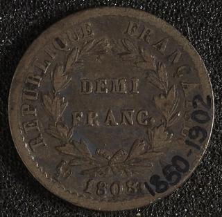 Half-Franc coin of Napoleon I (France)