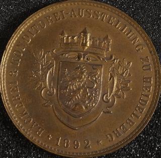 Medal, Backerei & Konditorei – Ausstellung Zu Heidelberg 1892