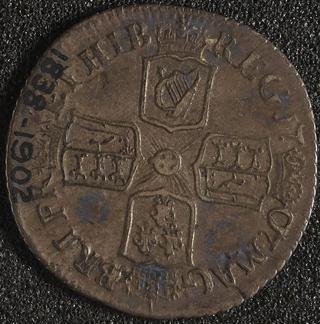 Sixpence coin (Scotland) of Anne