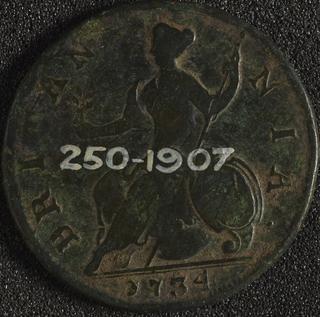 Halfpenny coin of George II
