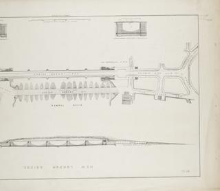Lithograph showing New London Bridge