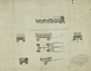 Engraving. Rolling carts and Waggons for amendment and preservation of roads