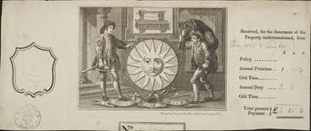 Engraved headpiece of a Sun Fire Insurance Certificate | Science Museum ...