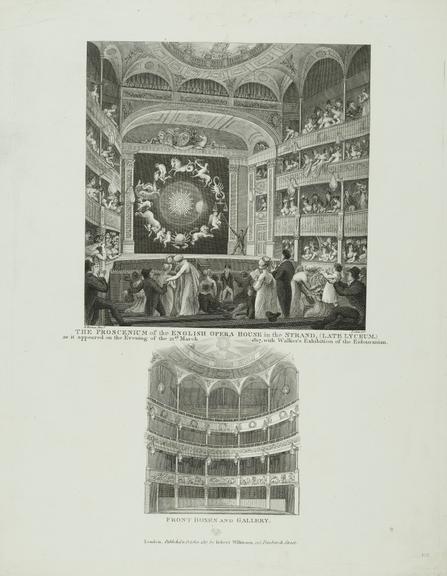 Engraving: The Proscenium of the English Opera House ..