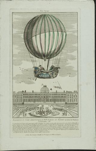 Print, Experience du globe aerostatique de M.M. Charles et Robert au Jardin des Thuilleries le 1st Decembre