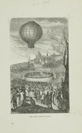 Print, steel engraving: The First Aerial Voyage