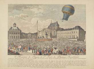 Print, ascent of a Montgolfier balloon