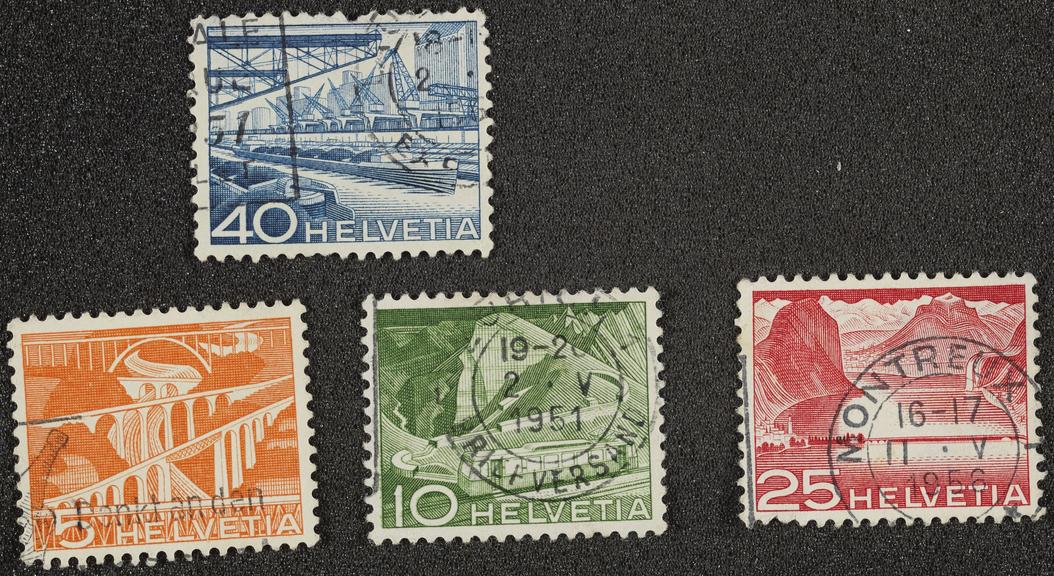 Four stamps (used) from a Landscapes series